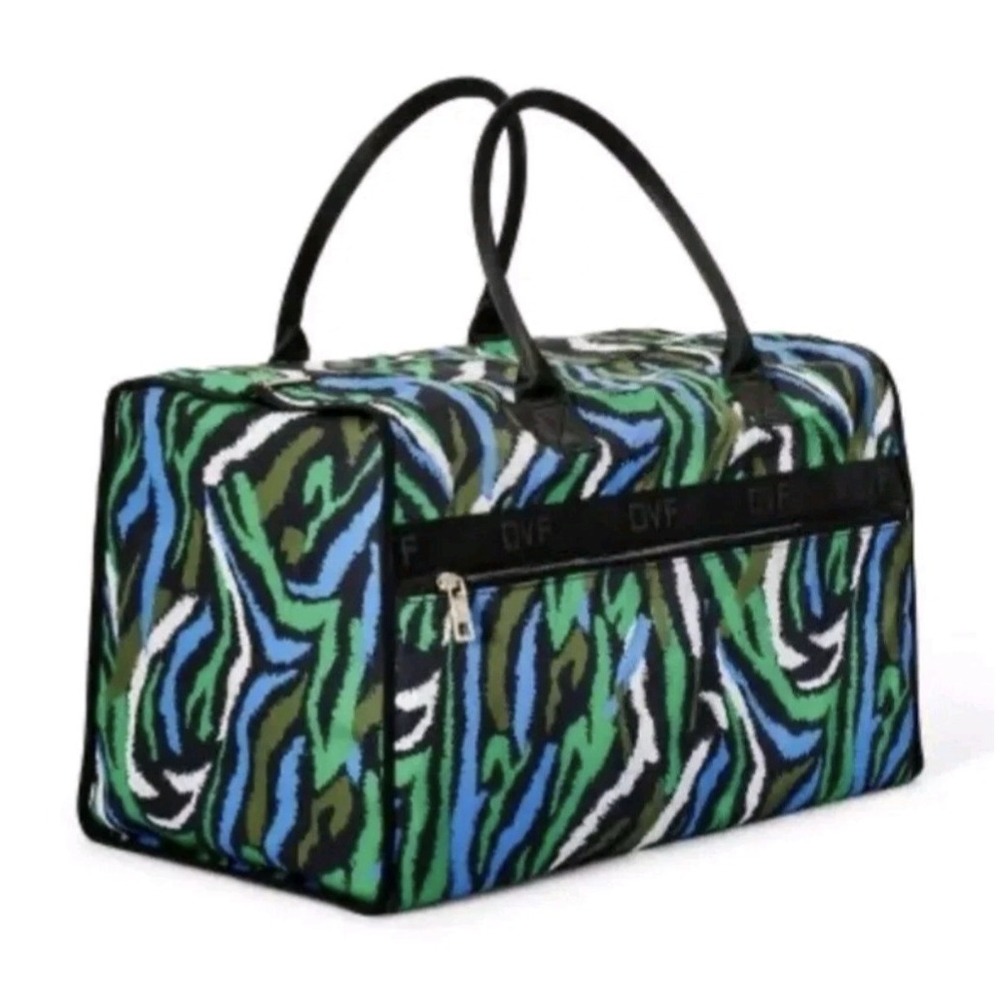 Diane Von Furstenberg X Target Disco Zebra Green Weekender Bag Duffle Tote DVF